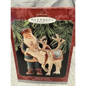 Vtg 1998 Hallmark Keepsake Ornament SANTA'S DEER FRIEND Artist Studio Collection